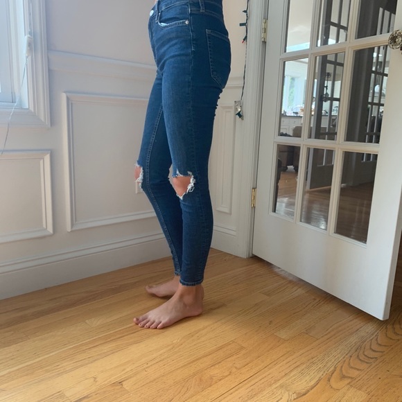 free people denim ripped skinny jeans - Picture 5 of 6